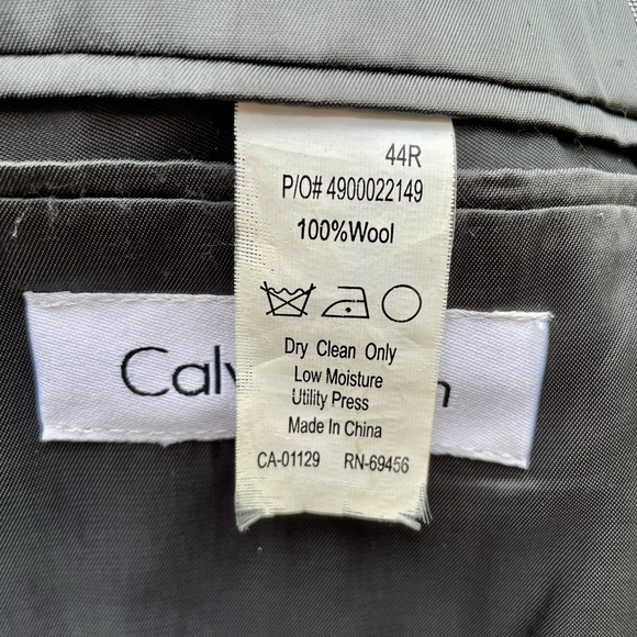 Calvin Klein Gray Wool Blazer Sport Coat Two Button Casual Jacket Size 44R - Picture 14 of 14